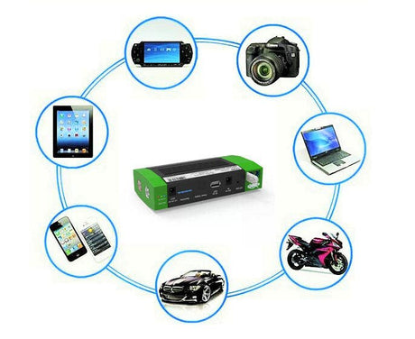Digitalk portable multi function battery charger with jump starter