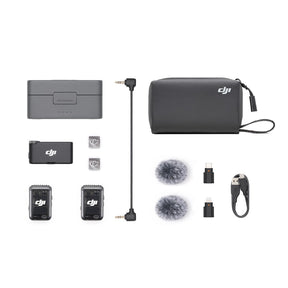 DJI Mic 2 with 2 transmitters, 1 receiver and charging case