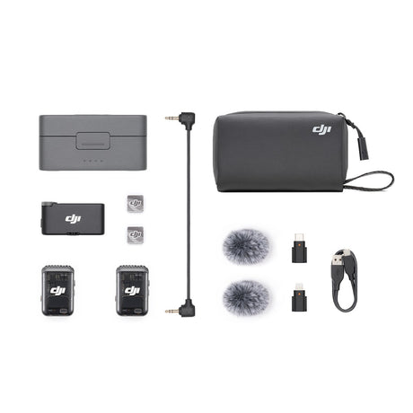 DJI Mic 2 with 2 transmitters, 1 receiver and charging case