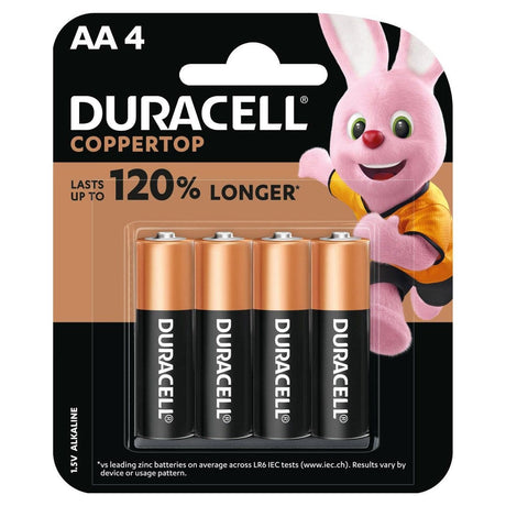 Duracell Coppertop Alkaline AA Batteries, 4 Pack