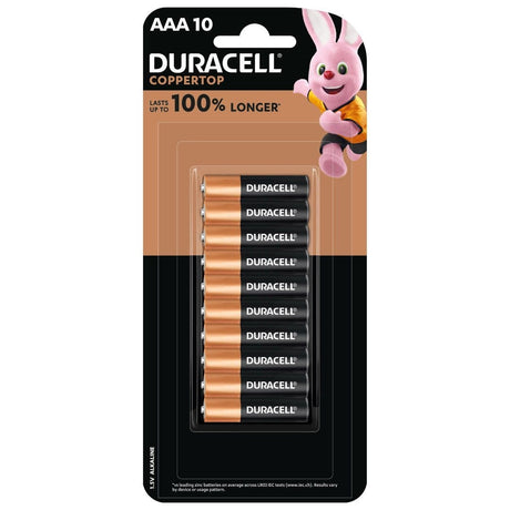 Duracell Coppertop Alkaline AAA Batteries, 10 Pack