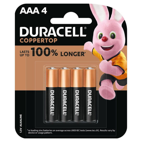 Duracell Coppertop Alkaline AAA Batteries, 4 Pack