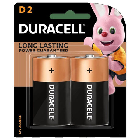 Duracell Coppertop Alkaline D Batteries, 2 Pack