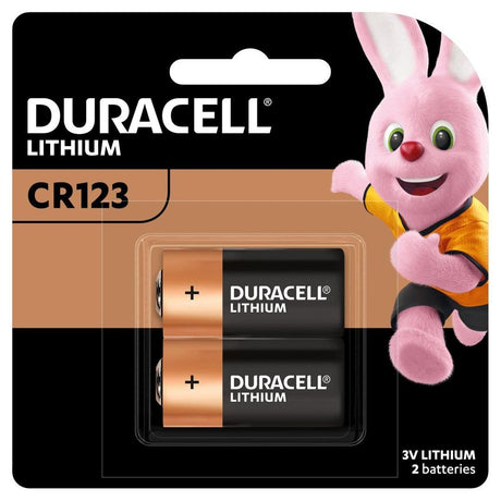 Duracell High Power Lithium CR123 Batteries, 2 Pack