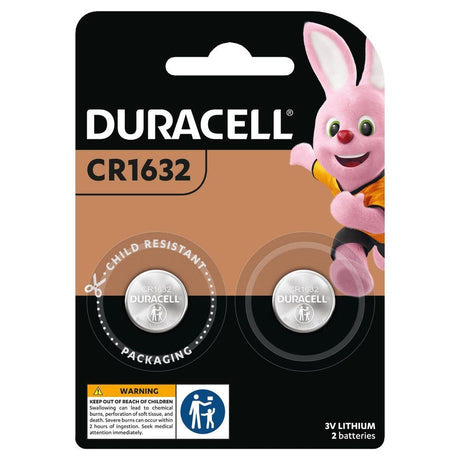 Duracell Lithium Coin CR1632 Batteries, 2 Pack