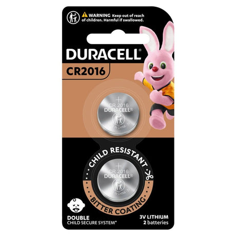 Duracell Lithium Coin CR2016 Batteries, 2 Pack