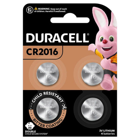 Duracell Lithium Coin CR2016 Batteries, 4 Pack