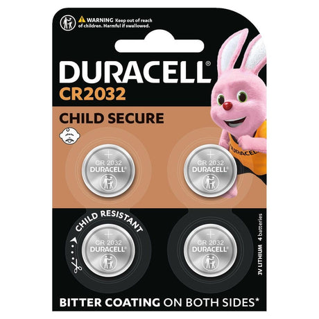 Duracell Lithium Coin CR2032 Batteries, 4 Pack