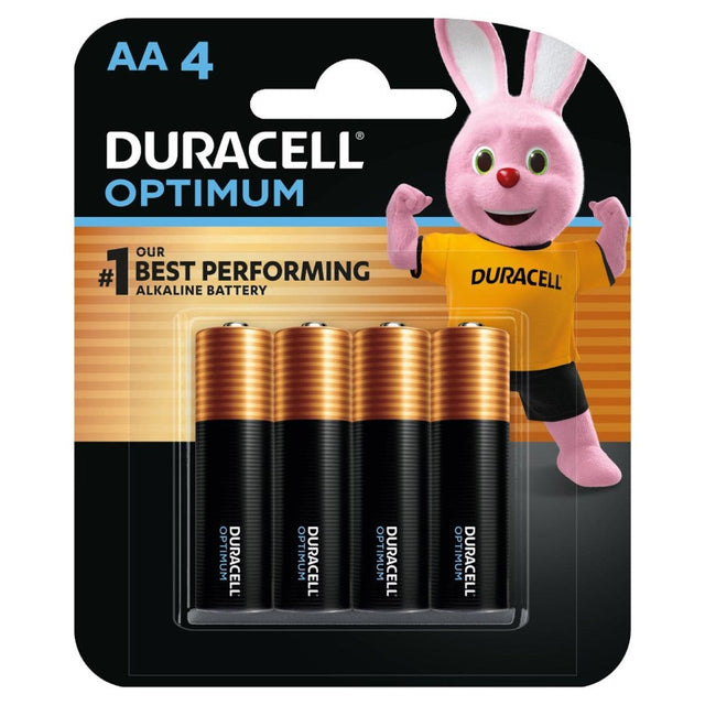 Duracell Optimum Alkaline AA Batteries, 4 Pack