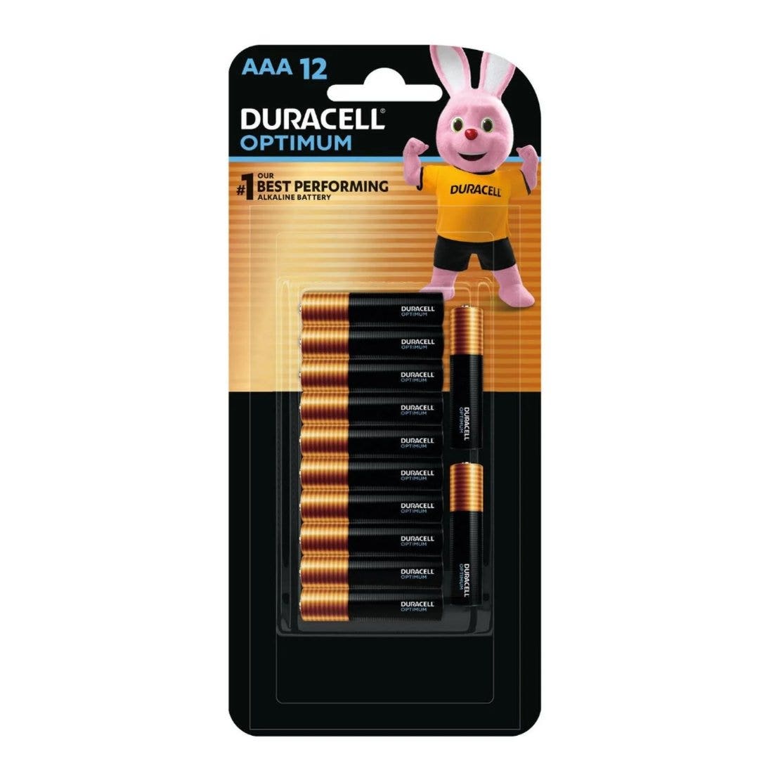 Duracell Optimum Alkaline AAA Batteries, 12 Pack