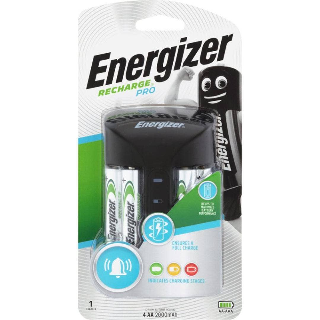 Energizer Pro Charger with 4 rechargeable AA batteries