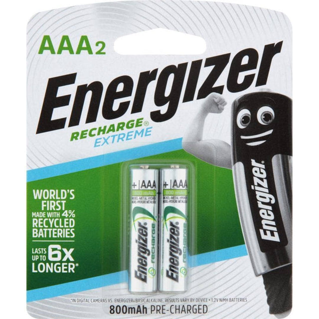 Energizer Recharge AAA rechargeable batteries, 2 pack