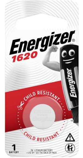 Energizer Lithium CR1620 battery, 1 pack