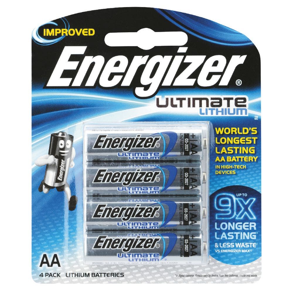 Energizer Ultimate Lithium AA battery, 4 pack