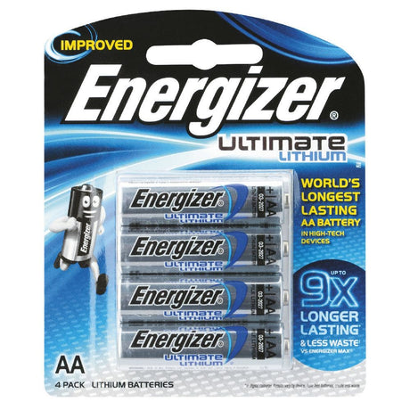 Energizer Ultimate Lithium AA battery, 4 pack