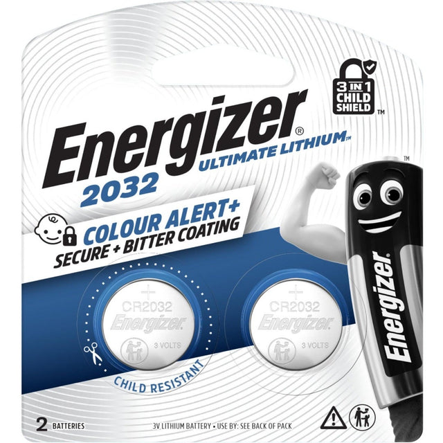 Energizer Ultimate Lithium CR2032 battery, 2 pack