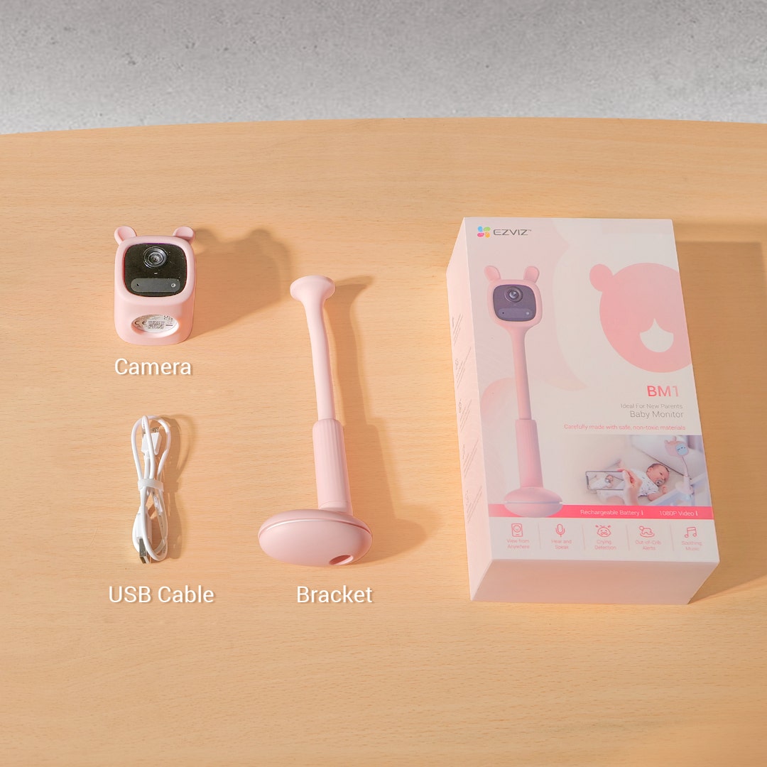 EZVIZ BM1 2MP Wireless Baby Monitor - Peach Bunny - additional product view
