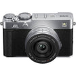 FujiFilm X-E5 silver mirrorless camera with XF 23mm f/2.8 R WR lens