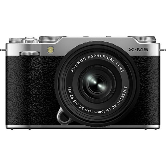 FujiFilm X-M5 silver with XC15-45mm lens compact system camera