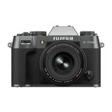 FujiFilm X-T50 charcoal silver mirrorless camera with XF16-50mm lens attached