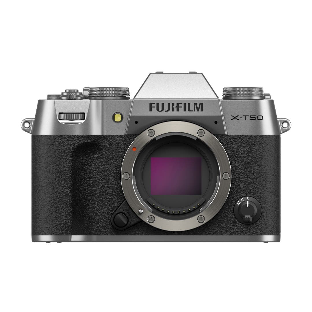 FujiFilm X-T50 silver mirrorless camera body, APS-C compact system camera