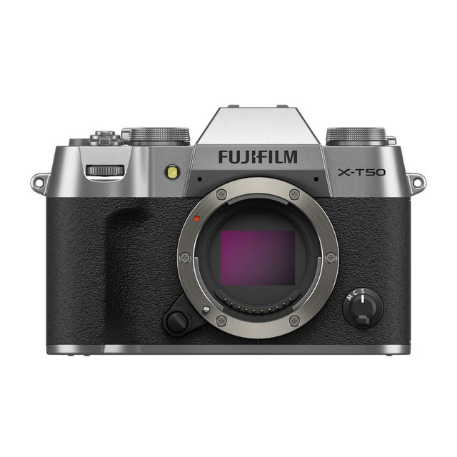FujiFilm X-T50 silver mirrorless camera body, APS-C compact system camera