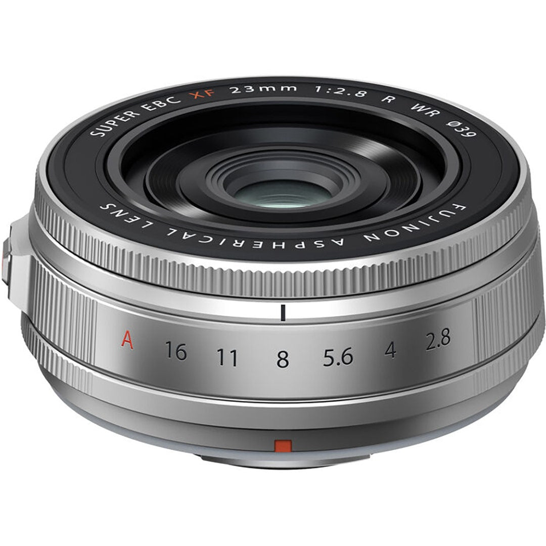 FujiFilm XF 23mm f/2.8 R WR X lens in silver