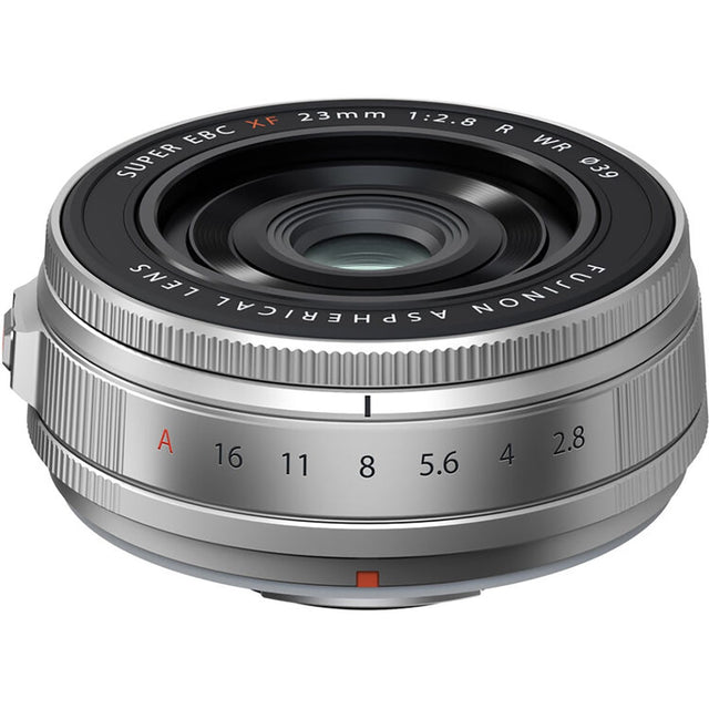FujiFilm XF 23mm f/2.8 R WR X lens in silver