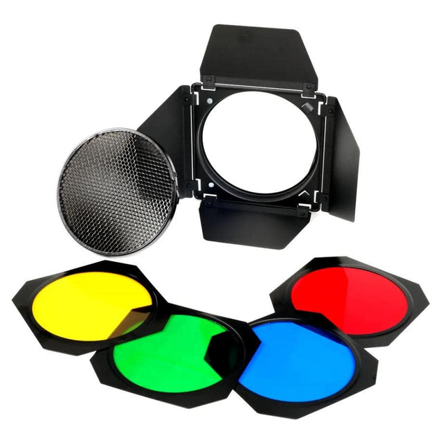 Godox barndoor with grid and colour filter set