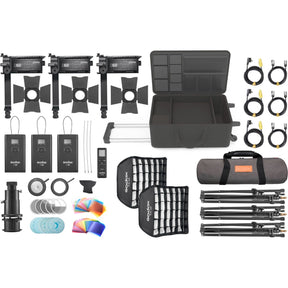 Godox S60 3 head focusing LED light kit.
