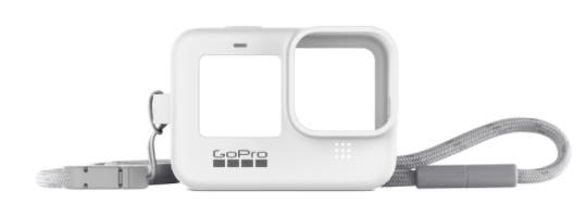 White GoPro Sleeve and Lanyard for HERO 9, 10, 11, 12 and 13 Black