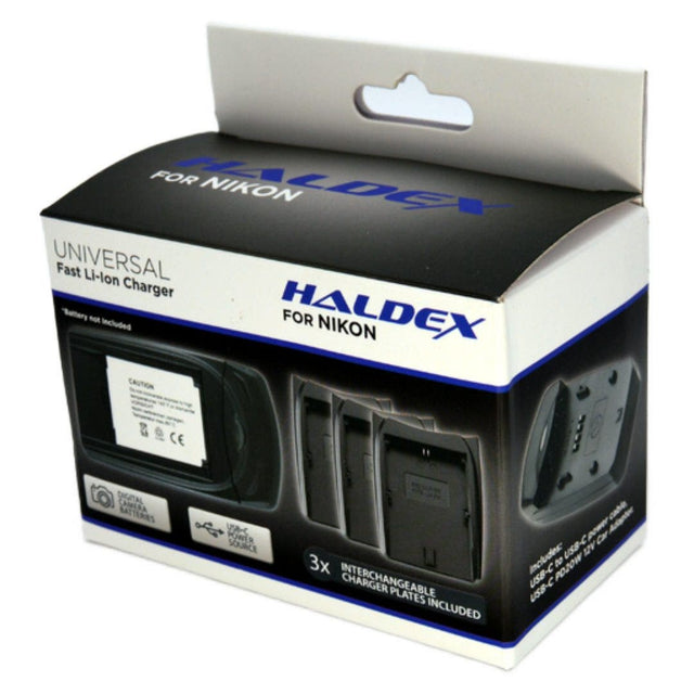 Haldex USB-C Nikon charger for EN-EL12, EN-EL15 and EN-EL25 with car adaptor
