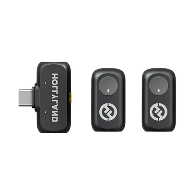 Hollyland LARK A1 Mini Duo wireless microphone in Space Gray with USB-C RX