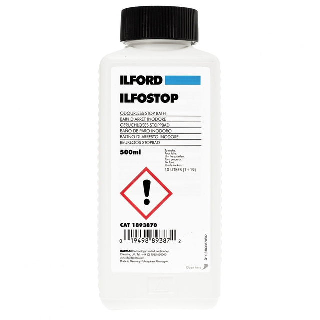 Ilford Ilfostop stop bath, 500 millilitre bottle