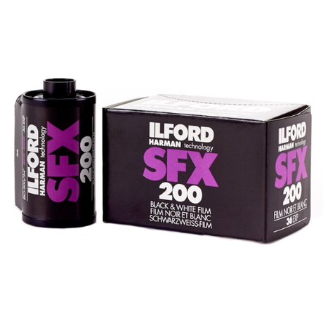Ilford SFX 200 ISO 35mm black and white negative film, 36 exposure