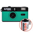 Ilford Sprite 35-II reusable camera in Black and Teal with Ilford XP2 24 film