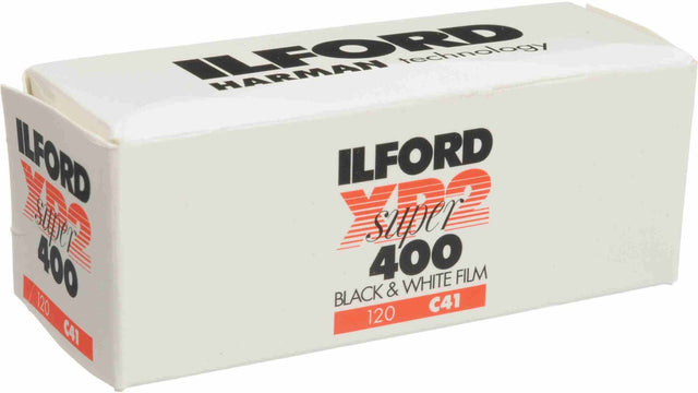 Ilford XP2 Super 400 ISO (C41) Professional 120 roll black and white negative film