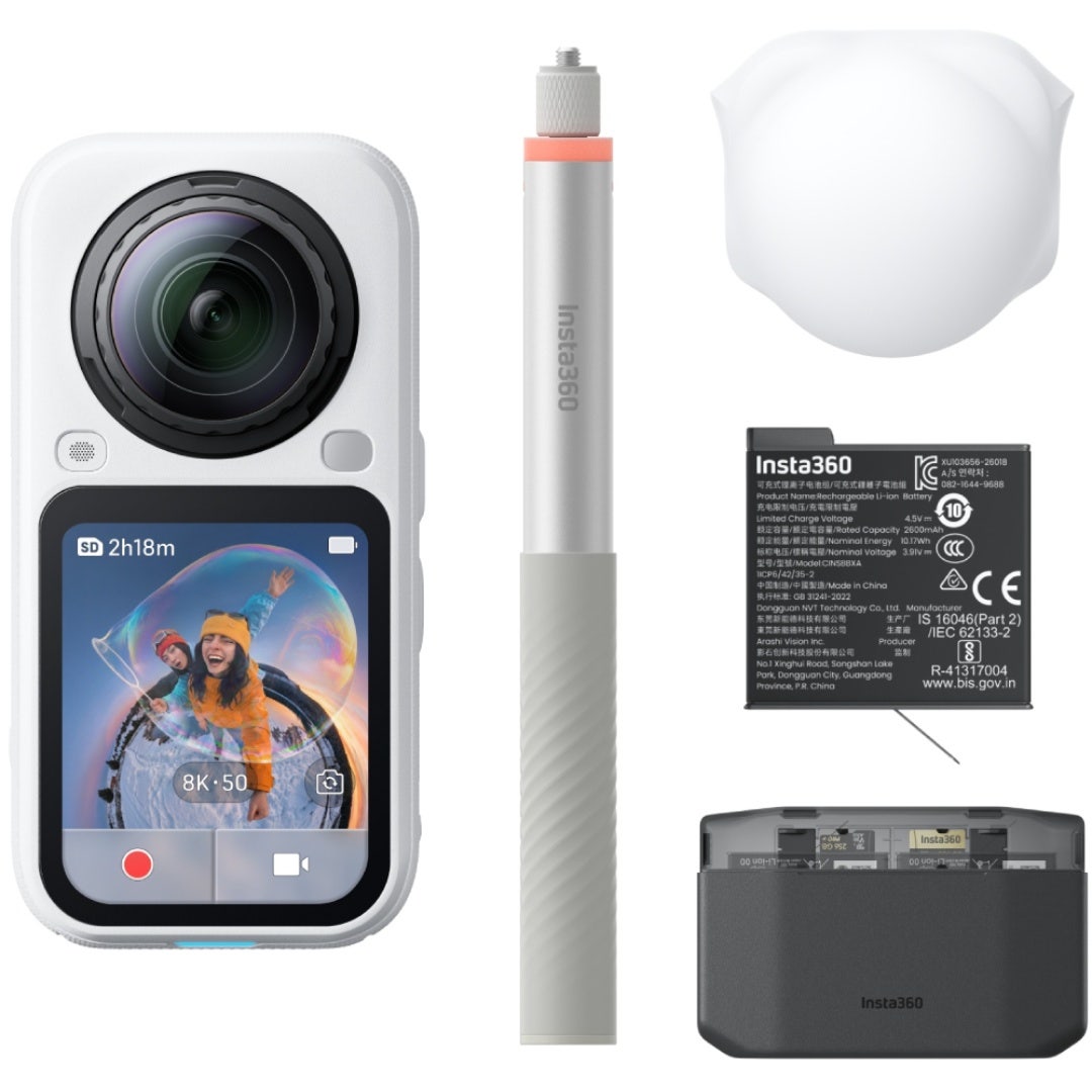 Insta360 X6 360 camera, Essentials Bundle, Arctic White