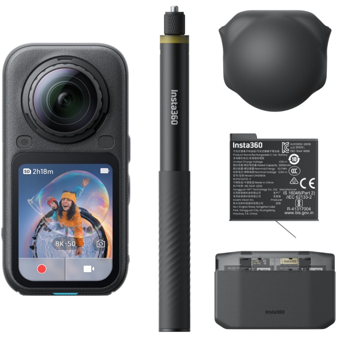Insta360 X6 360 camera, Essentials Bundle, Midnight Black
