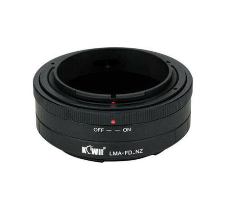 Kiwi Mount Adapter LMA-FD-NZ, Canon FD lens to Nikon Z camera.