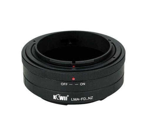 Kiwi Mount Adapter LMA-FD-NZ, Canon FD lens to Nikon Z camera.