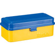 Kodak 120/135 steel film case, blue and yellow.