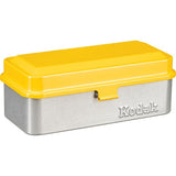 Kodak 120/135 steel film case, yellow and silver.