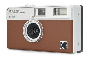 Brown Kodak Ektar H35 half frame film camera.