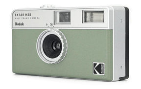 Sage green Kodak Ektar H35 half frame film camera.