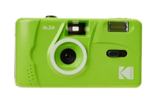 Kodak M38 film camera with flash in Lime Green