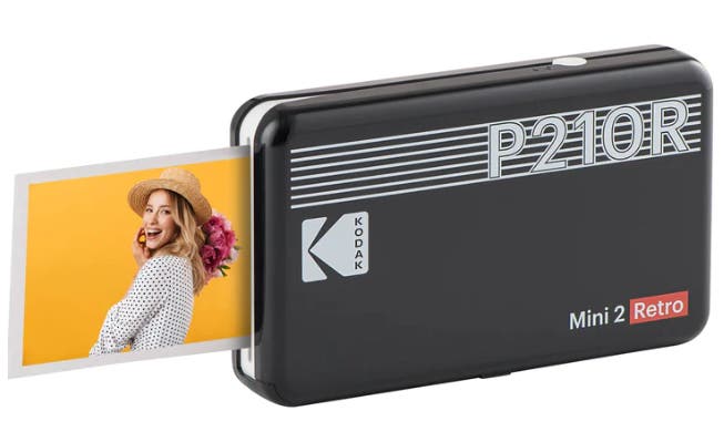 Black Kodak P210R Mini 2 Retro instant photo printer.