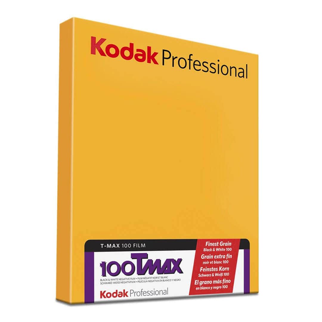 Kodak T-Max 100 ISO Professional 4 x 5 inch sheet film, 10 sheets