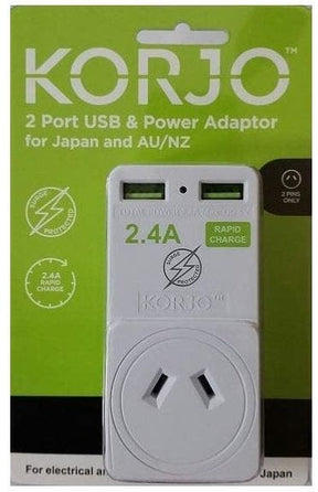 Korjo USB and Power Adaptor, AU and Japan