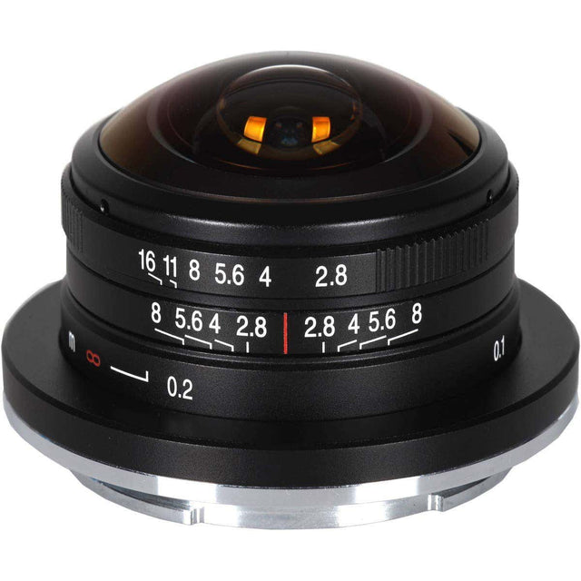 Laowa 4mm f/2.8 circular fisheye lens for Canon EF-M mount.